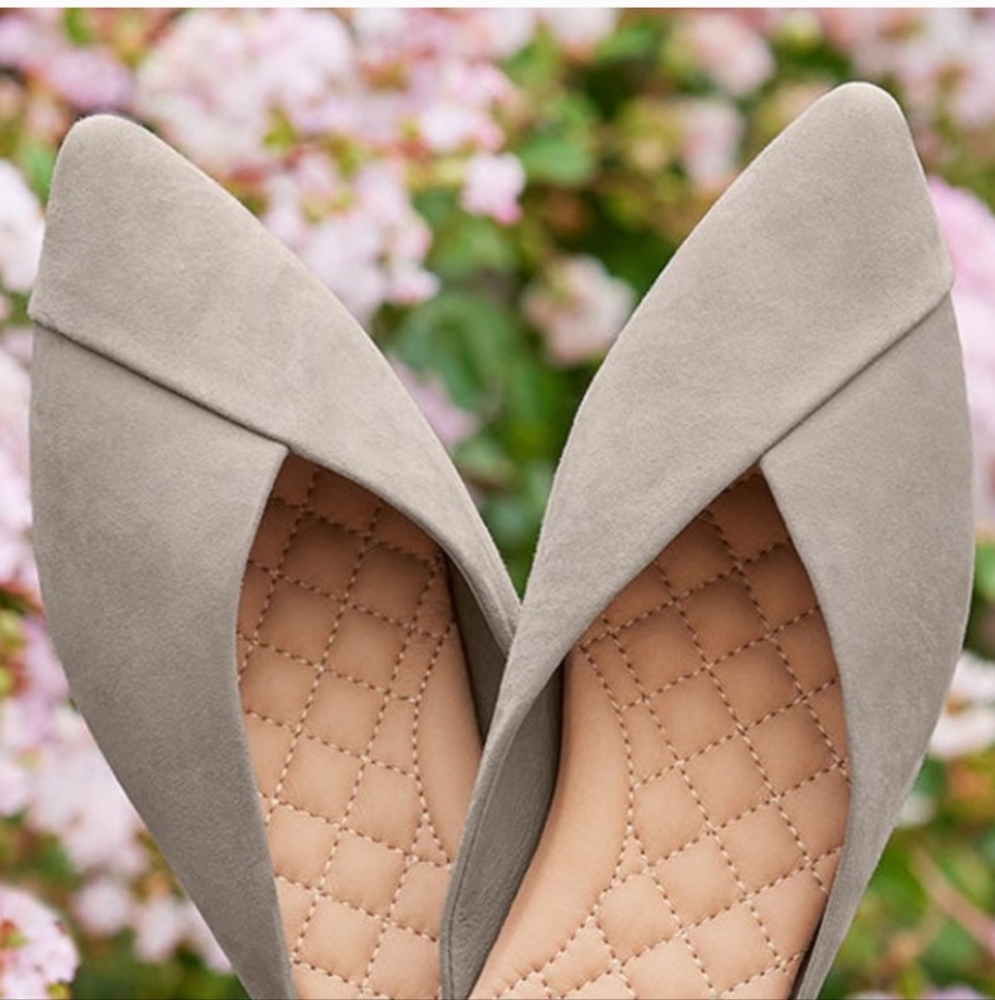 Birdies Light Taupe Suede Pointed-Toe Mules